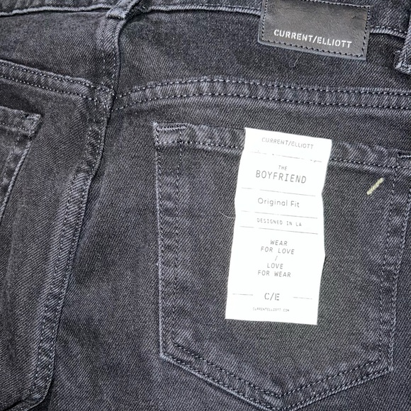 Current/Elliott size 29 Onyx black distressed The Boyfriend Original fit jeans - Picture 11 of 16